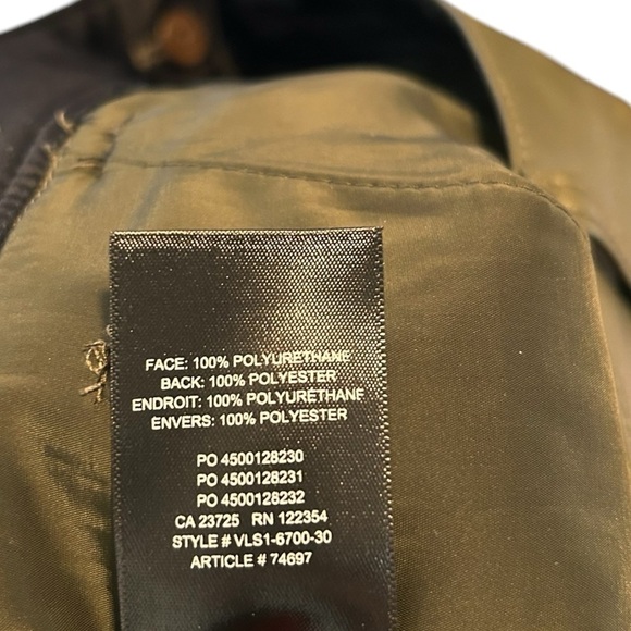 Aritzia Babaton Command Cropped Vegan Leather Pants-Olive Green- Size 6 - Picture 8 of 15